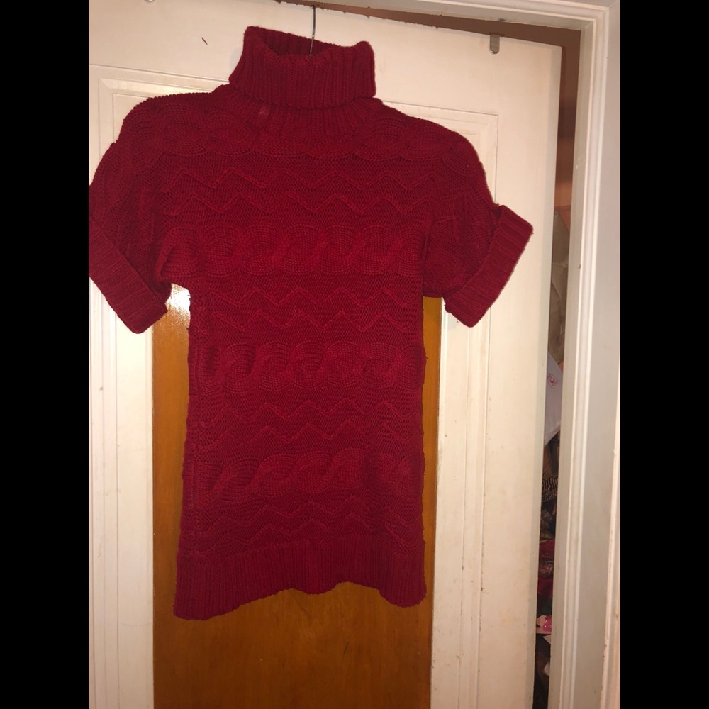 Turtleneck Red Knit Sweater
